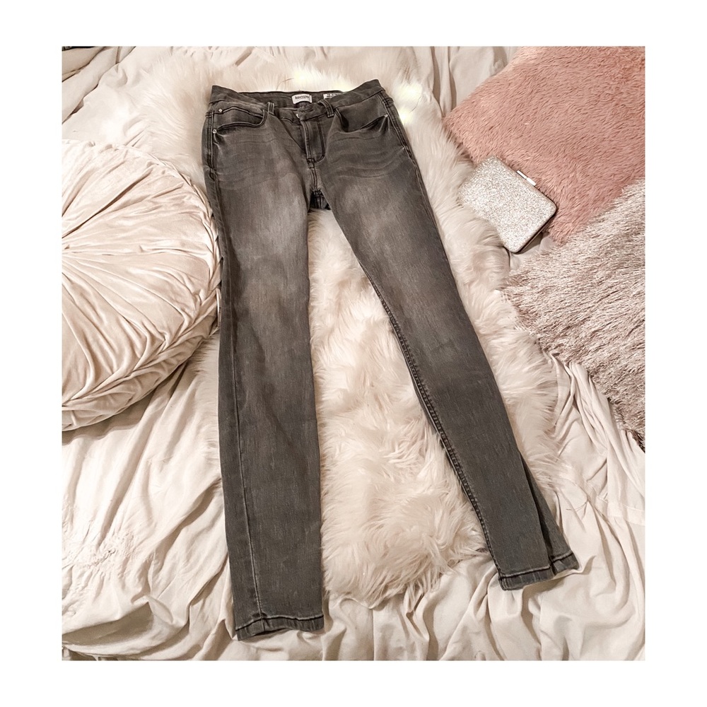 Grey Denim High Rise Skinny Jeans